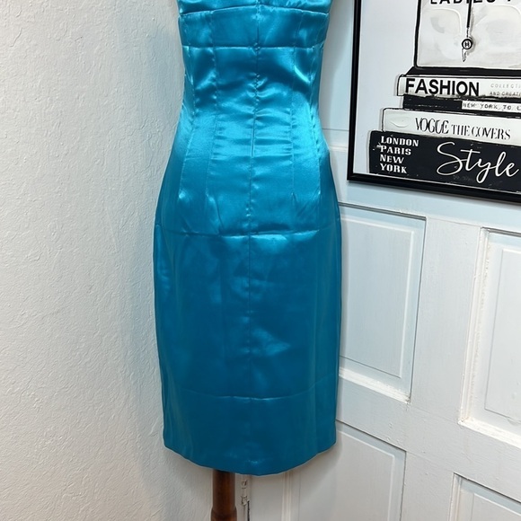 NWF Blaque Label Aqua Blue Midi Dress Size S - Picture 5 of 8